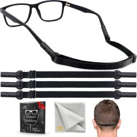 Glasses Strap Holder M Size 13.5 inch 3 Adjustable Eyeglasses Strap Lanyards No Tail Sunglasses Strap for Men Women Anti Slip Eye Glasses Holders